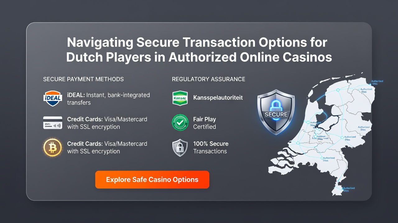 Illustratie van beveiligde online transacties met encryptie en verificatie in Nederlandse casino's
